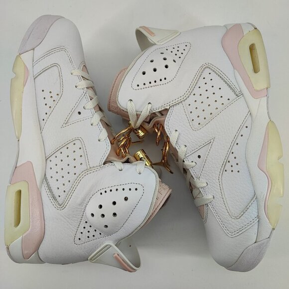 Nike Women’s Air Jordan 6 Retro White Leather Sneakers DH9696-100 Size 9 - Picture 5 of 8